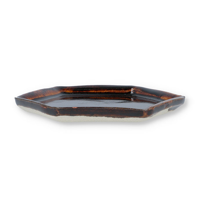 Shoyeido Hexagonal Incense Plate Amber Glaze (731404)