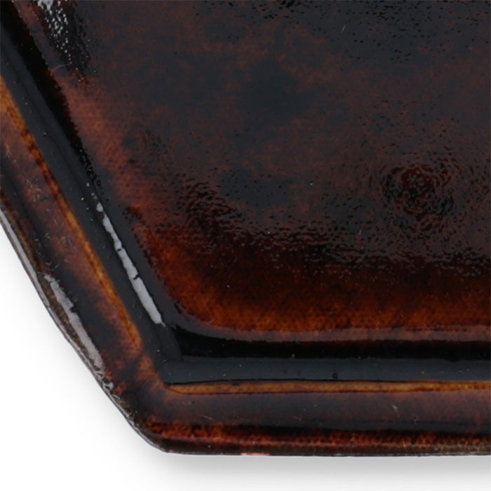 Shoyeido Hexagonal Incense Plate Amber Glaze (731404)