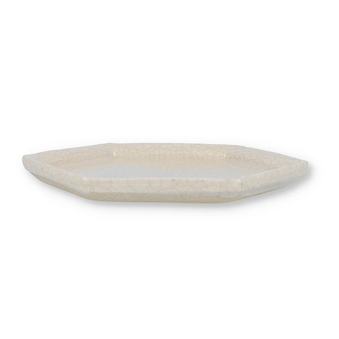 Shoyeido Hexagonal Incense Plate White (731405)