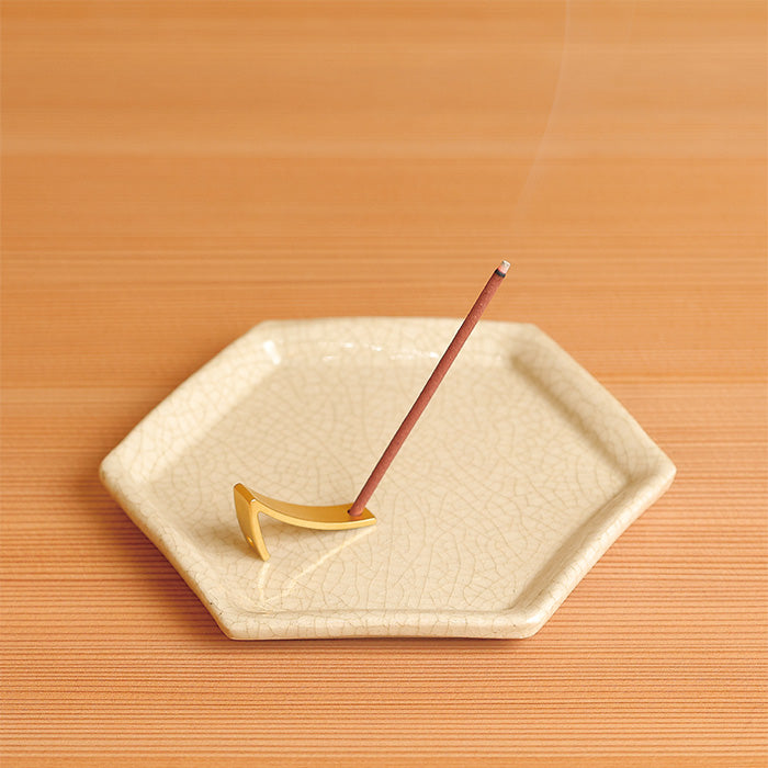 Shoyeido Hexagonal Incense Plate White (731405)