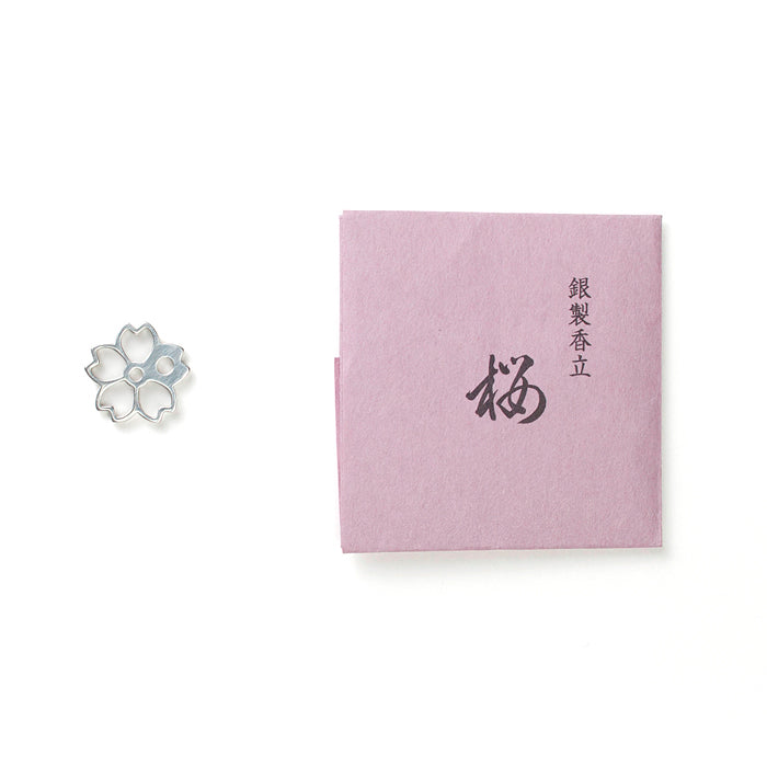 Shoyeido Silver Incense Holder Sakura (Cherry Blossom) (735201)