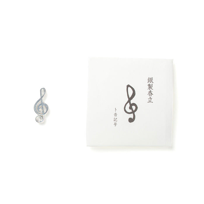 Shoyeido Silver Incense Holder Treble Clef (735206)
