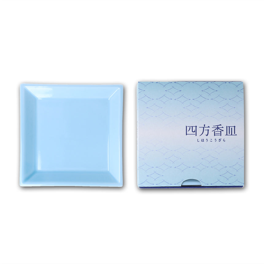 Shoyeido Small Square Incense Plate (Light Blue) (736112)