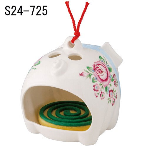 Matsumoto Ceramic Buuchan (Pig) Mosquito Coil Holder (S24-725)