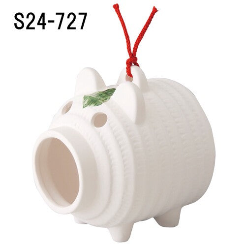 Matsumoto Ceramic Fukubuta (Lucky Pig) Mosquito Coil Holder (S24-727)