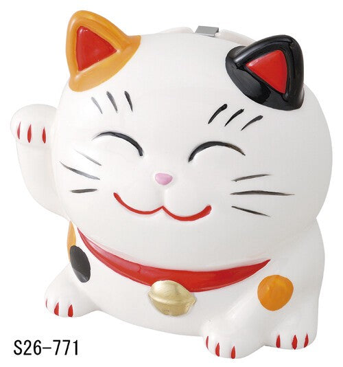 Matsumoto Ceramic Maneki Neko (Beckoning Cat) Mosquito Coil Holder (S26-771)