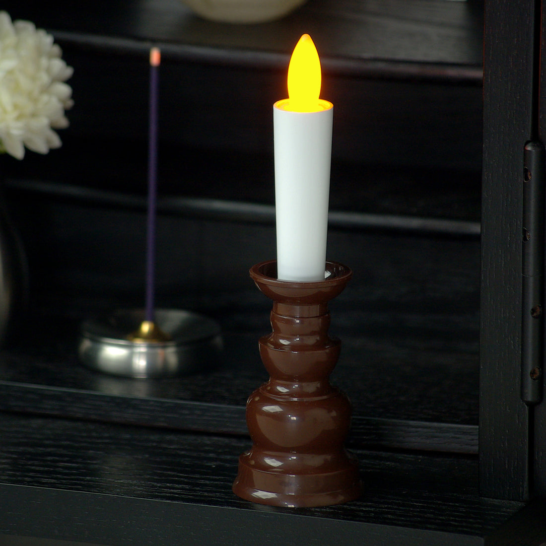 Kameyama Kameyama Battery-Operated LED Altar Candle Brown (96091000BR)