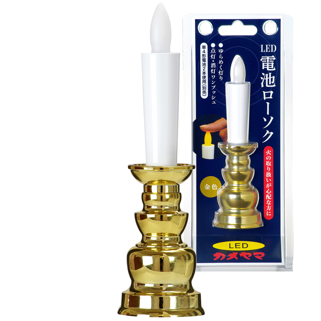 Kameyama Kameyama Battery-Operated LED Altar Candle Gold (96091000GO)