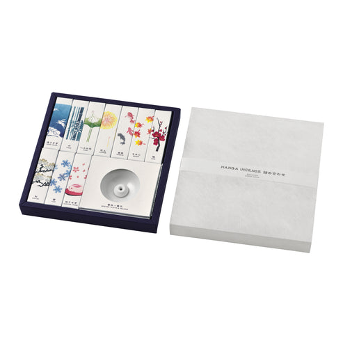 Kousaido Hanga Assortment 10 types 20 sticks each with Incense holder & plate (HGI-11, , , )