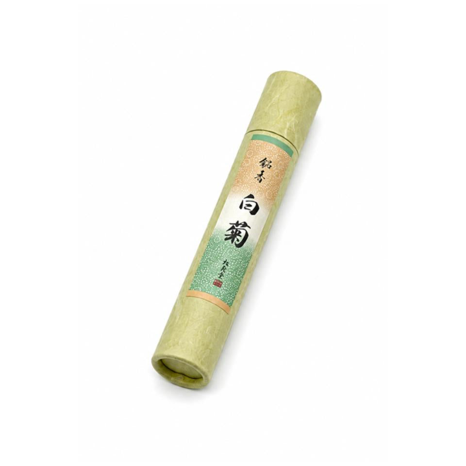 Seijudo Meiko Shiragiku 10 sticks Cylindrical Paper Box (1GP)