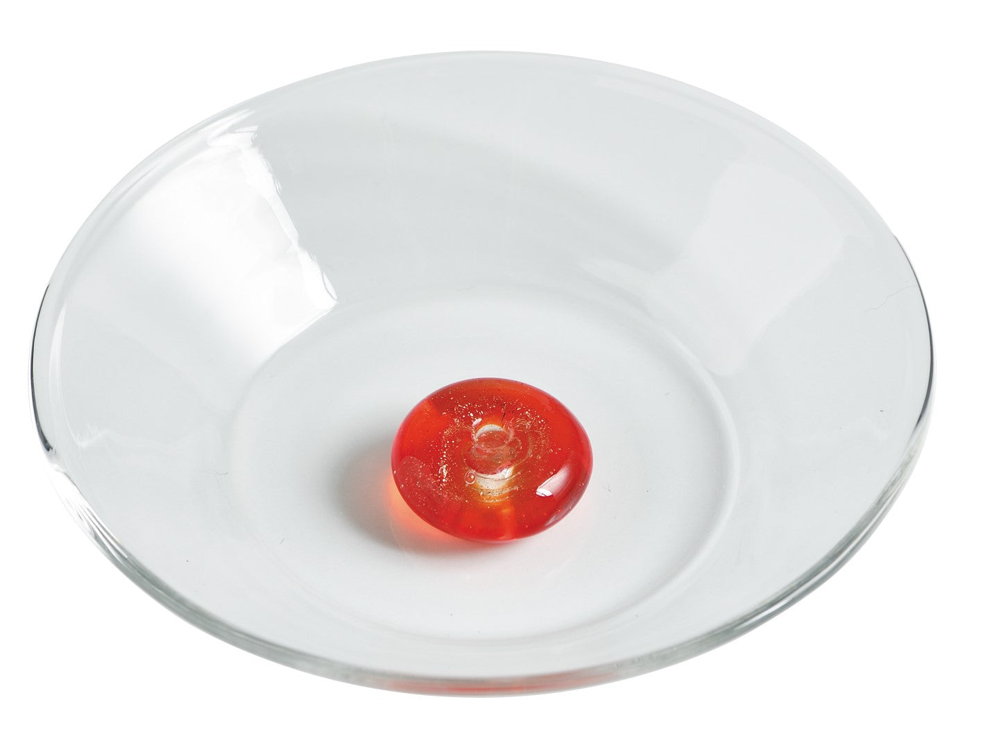 Kousaido Glitter Glass Incense Holder with Matching Glass Plate Vermilion (OSK-10)