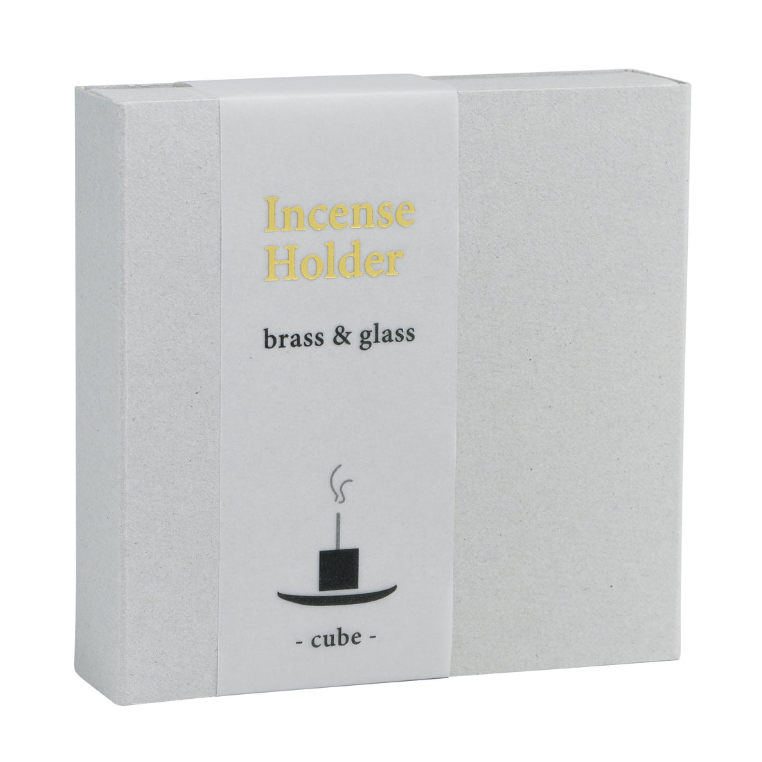 Kousaido Brass Cube Incense Holder with Glass Plate (OSK-12)