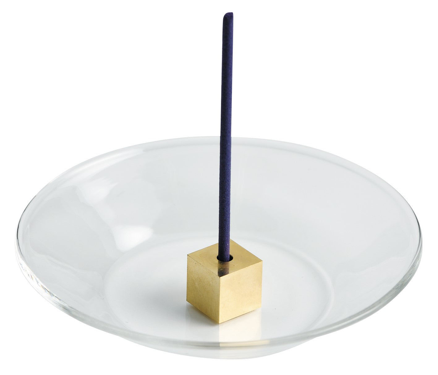 Kousaido Brass Cube Incense Holder with Glass Plate (OSK-12)