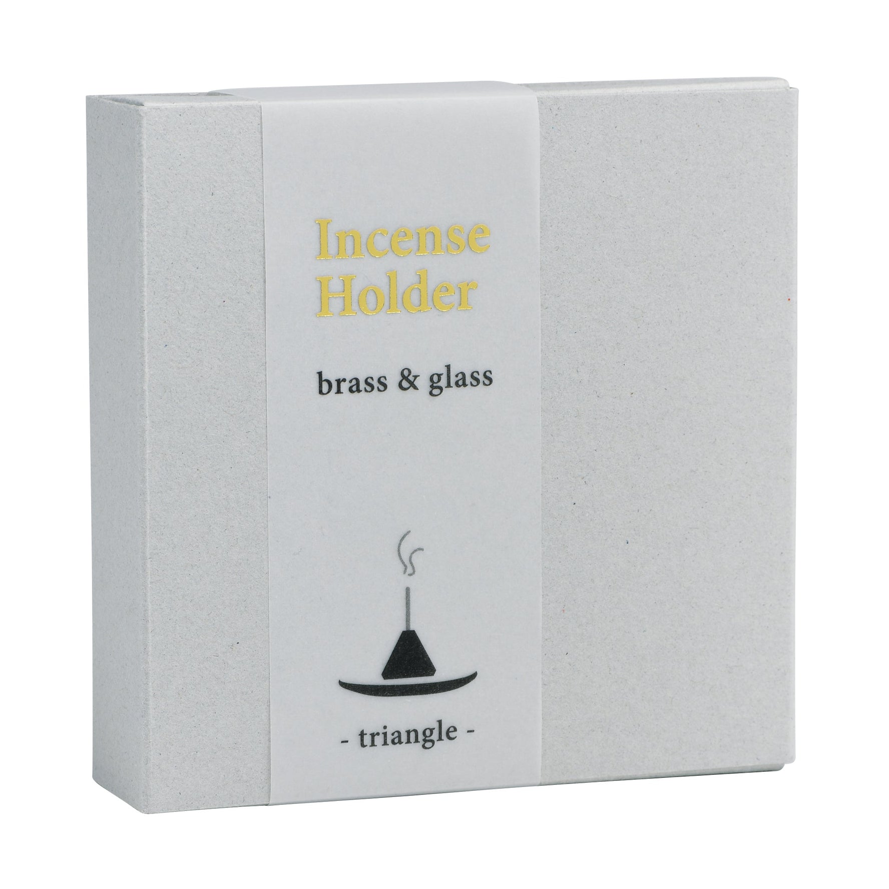 Kousaido Brass Triangle Incense Holder with Glass Plate (OSK-14)
