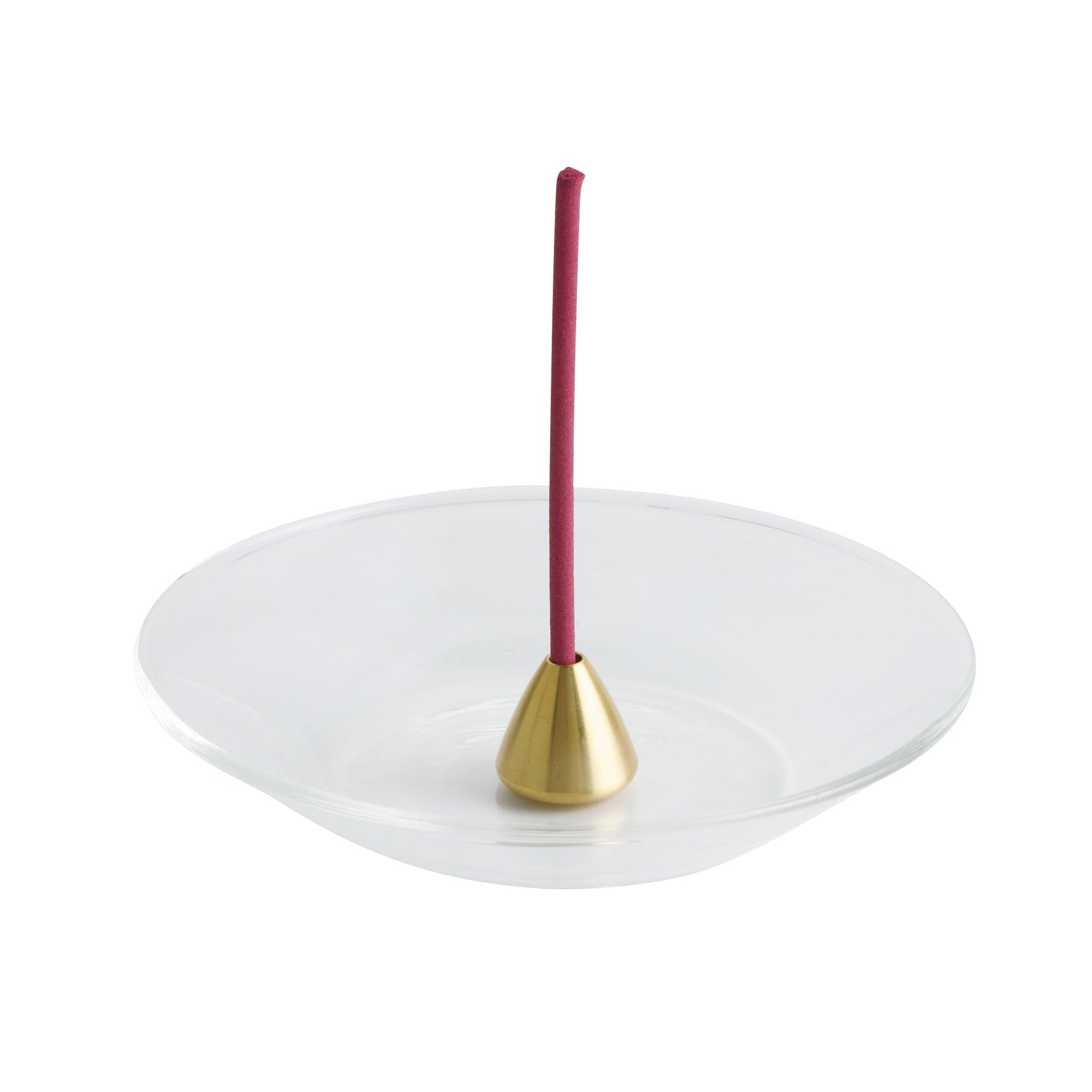 Kousaido Brass Triangle Incense Holder with Glass Plate (OSK-14)