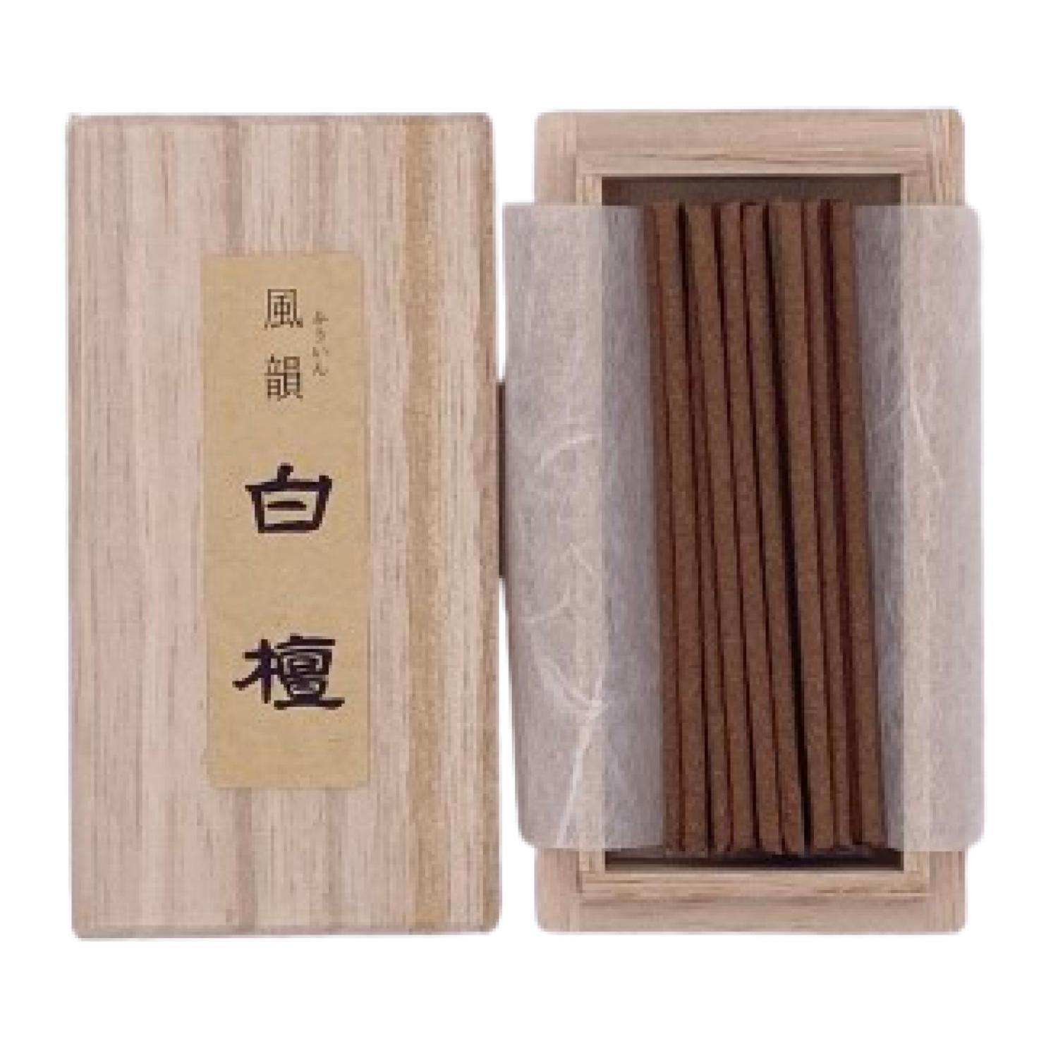Minorien Fuin Sandalwood Mini stick 20 sticks in Paulownia Wood Box (#020401)