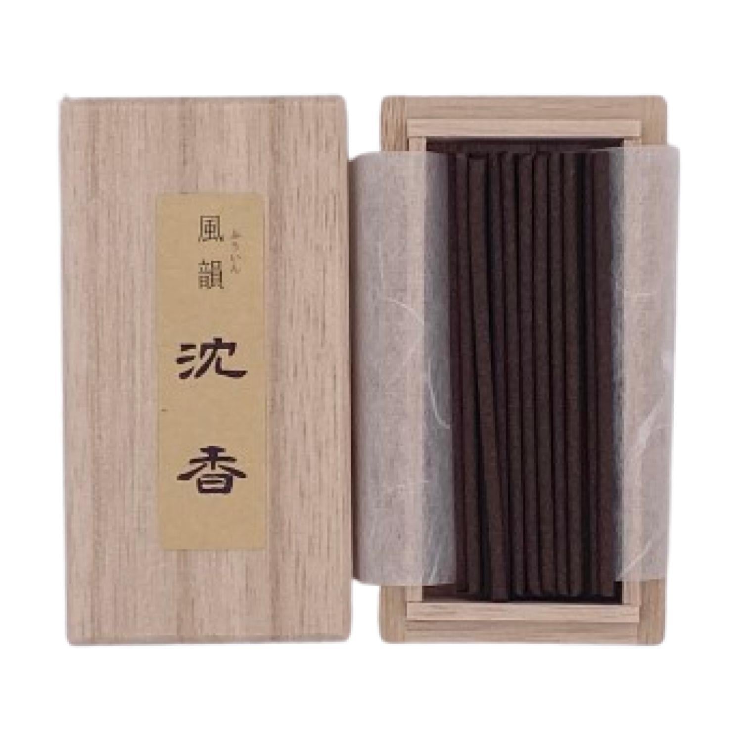 Minorien Fuin Aloeswood Mini stick 20 sticks in Paulownia Wood Box (#010401)