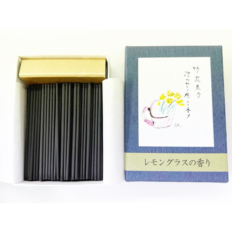 Awaji Baikundo Bamboo Charcoal Refresh Incense Lemongrass Mini Stick 55g (152)