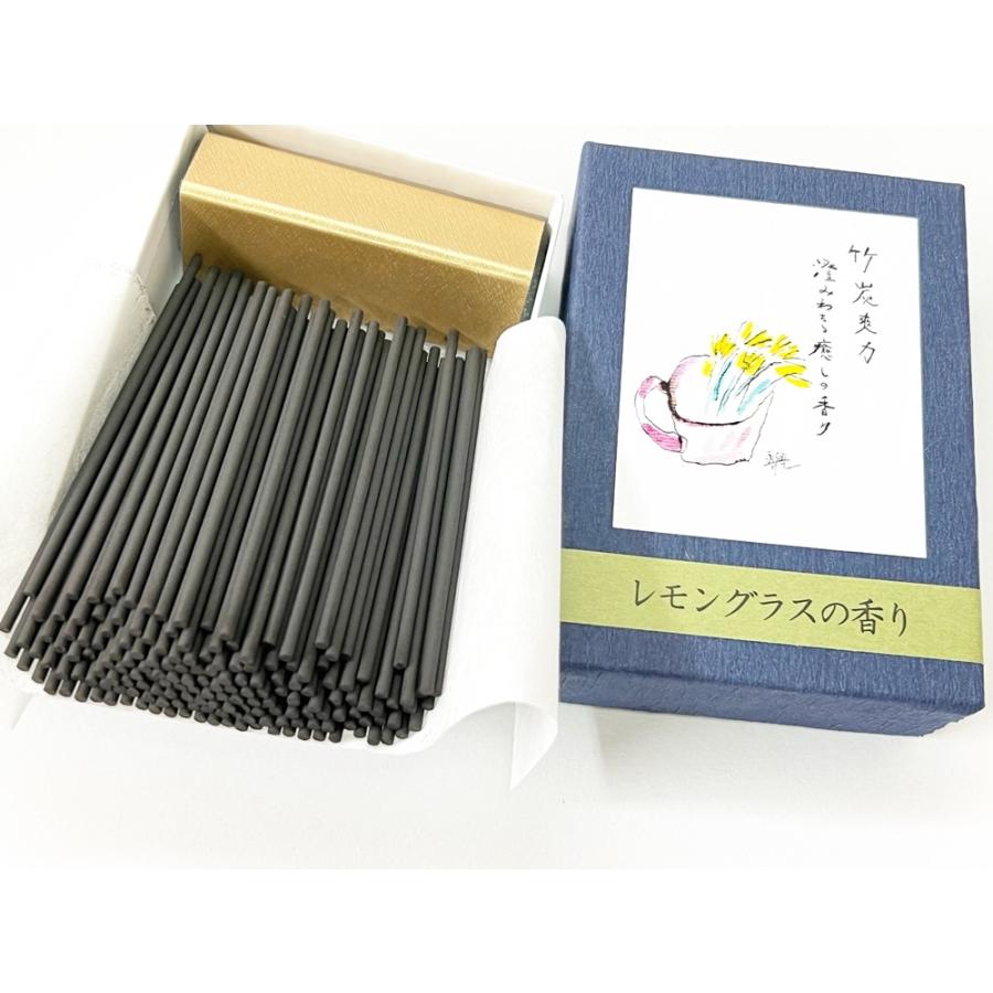Awaji Baikundo Bamboo Charcoal Refresh Incense Lemongrass Mini Stick 55g (152)