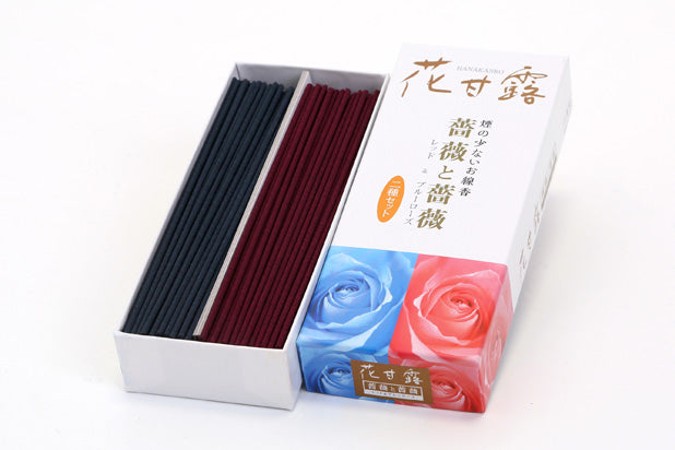 Baikundo Low-Smoke Hana Kanro Red & Blue Rose  30g each (430004)