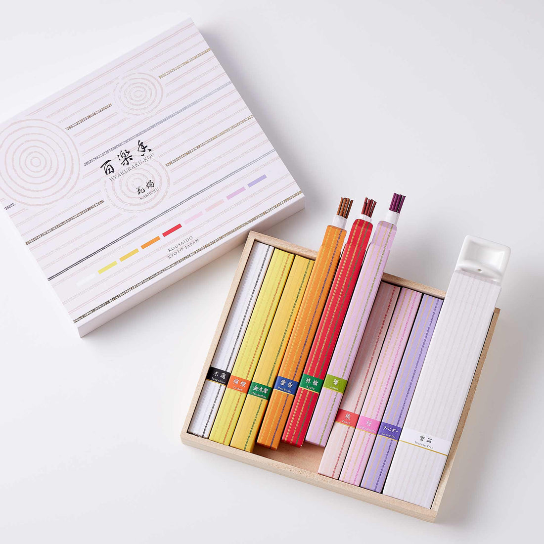 Kousaido Hyakurakukou Assortment Kashoku (Floral Candlelight) 9 types 6 sticks each (HYA-92)