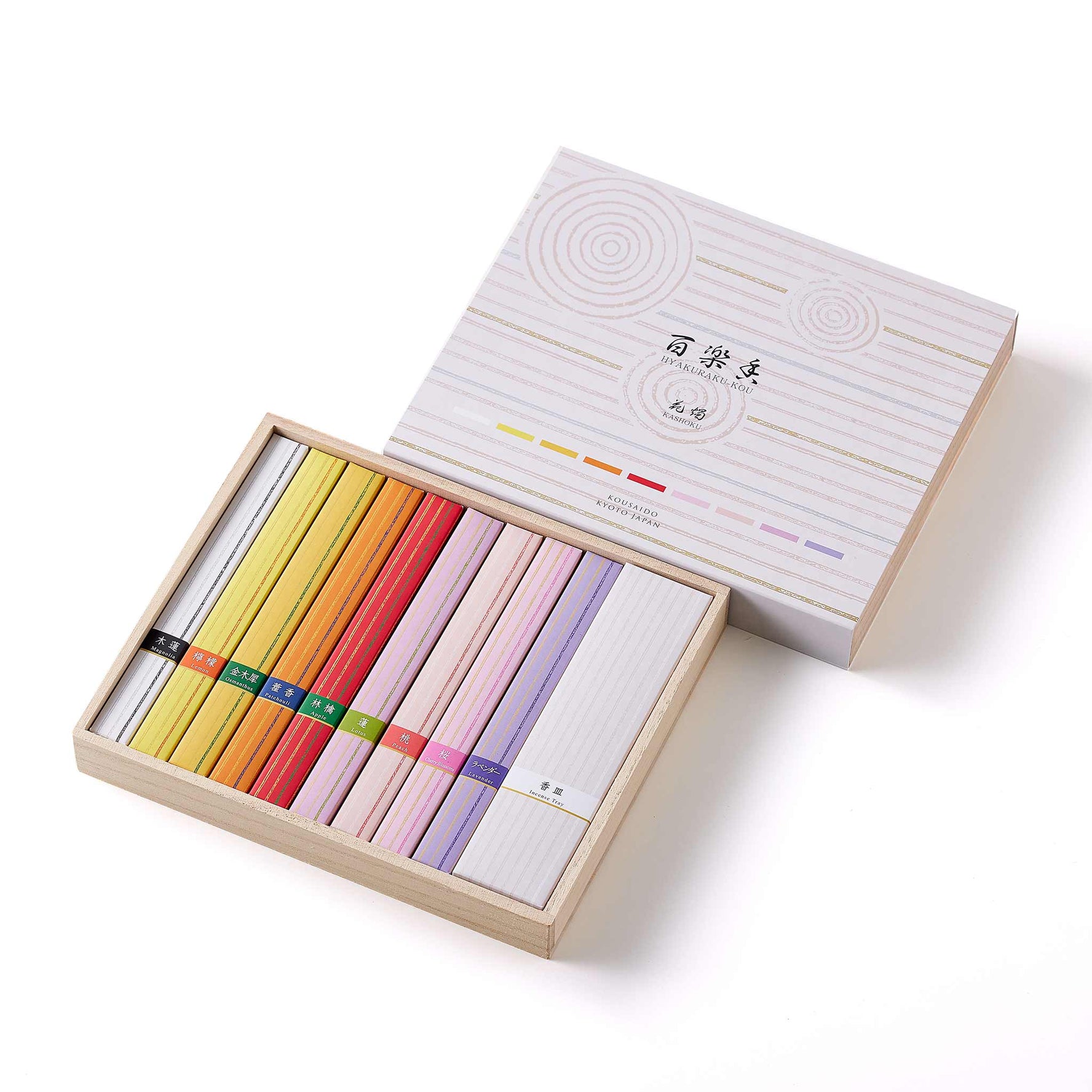 Kousaido Hyakurakukou Assortment Kashoku (Floral Candlelight) 9 types 6 sticks each (HYA-92)