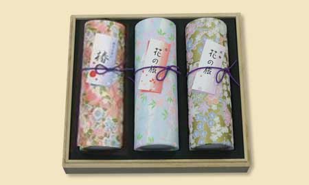 Okuno Seimeido Hana Kurabe 3-Scents Assorted Incense Gift Set in Paulownia Box (16-92)