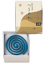 Kunmeido Tsukinowa Light Blue Incense Coils 8 Pieces (0851)