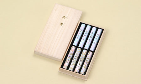 Okuno Seimeido Japanese Pattern Sakura Kobai 2-Scents Assortment Tube Set in Paulownia Box (4-21)