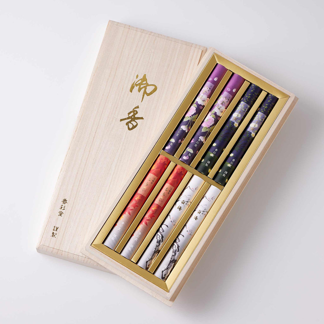 Kousaido Four Seasons Gift Set 4 Types 1 bundle each with Paulownia Box (KYO-35)