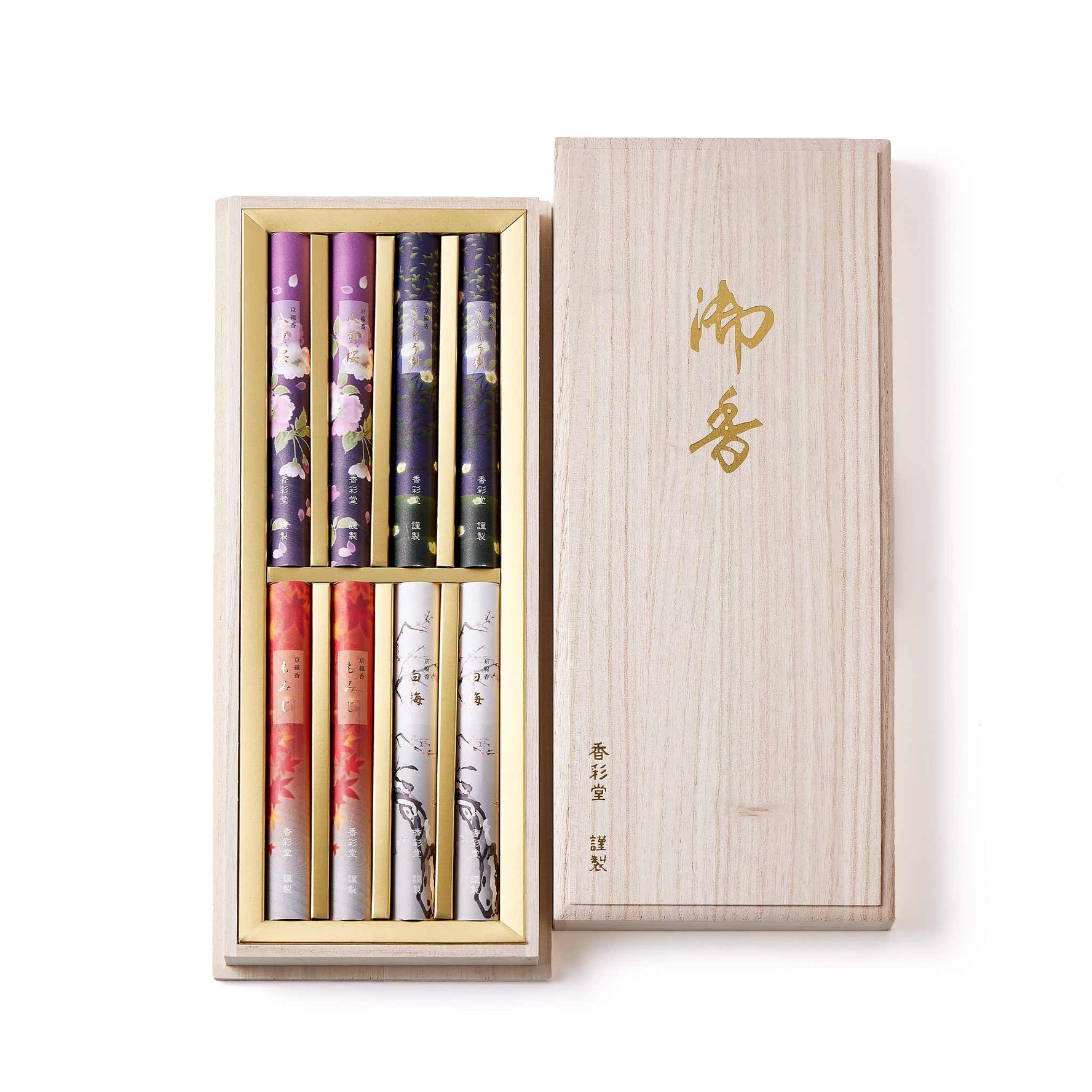 Kousaido Four Seasons Gift Set 4 Types 1 bundle each with Paulownia Box (KYO-35)