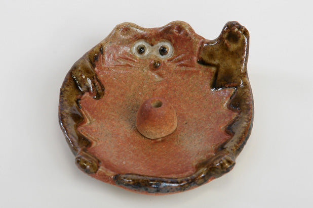 Baikundo Shigaraki Ware Tanuki Incense Plate (784)