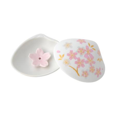 Kousaido Shell-Inspired Incense Holder Cherry Blossom (White) (KAI-02)