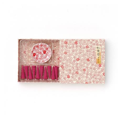 Kousaido Momijiko Akane 10 cones with Incense Plate (MOC-07)