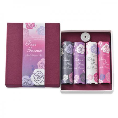 Kousaido Rose Incense Assortment 4 types 15 sticks each with Incense Holder (TSU-04)