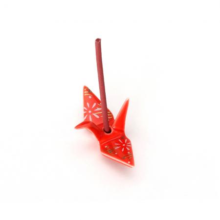 Kousaido Origami Crane Incense Holder Vermilion (TAK-07)