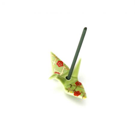 Kousaido Origami Crane Incense Holder Wakame Green (TAK-08)