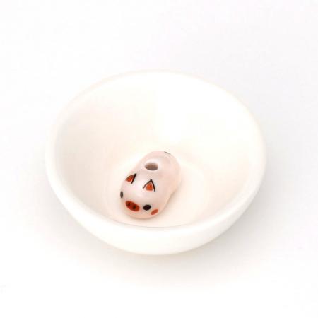 Kousaido Animal Mini Incense Holder with Plate Pig (PUT-09)