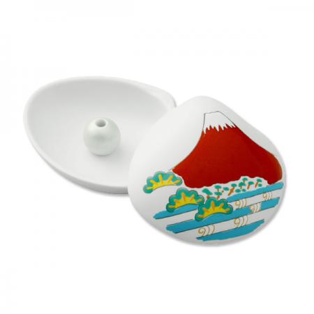 Kousaido Shell-Inspired Incense Holder Red Mt. Fuji (KAI-10)