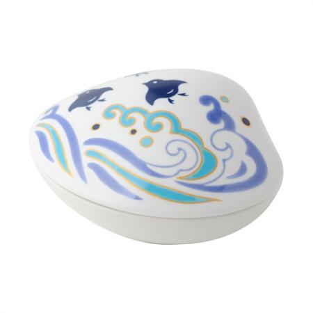 Kousaido Shell-Inspired Incense Holder Plovers & Waves (KAI-03)