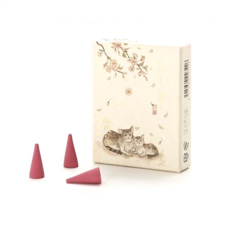 Kousaido Iyashi Neko (Gentle Cat Moments) Scent of Cherry Blossoms 15 cones (NEC-01)
