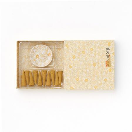 Kousaido Momijiko Iroha 10 cones with Incense Plate (MOC-09)