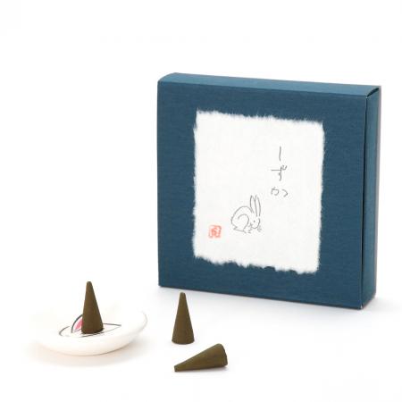 Kousaido Usagi (Rabbit) Shizuka 10 cones with Incense Plate (USG-14)