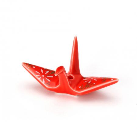 Kousaido Origami Crane Incense Holder Vermilion (TAK-07)