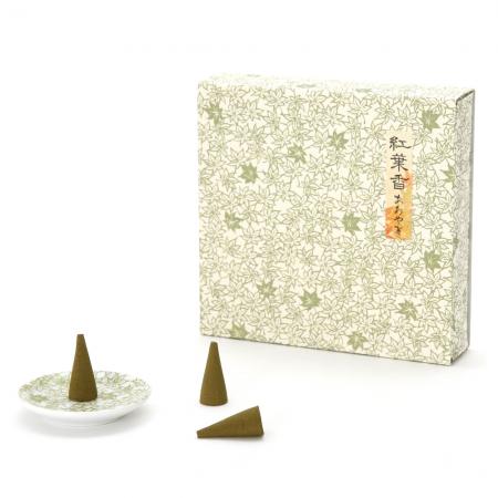 Kousaido Momijiko Aoyagi 10 cones with Incense Plate (MOC-08)