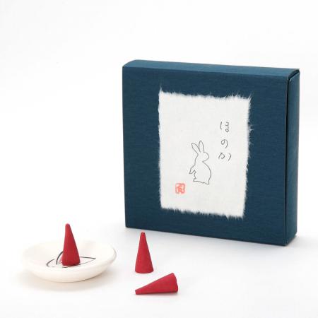 Kousaido Usagi (Rabbit) Honoka 10 cones with Incense Plate (USG-15)