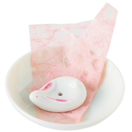 Kousaido Usagi (Rabbit) Incense Plate and Holder set (NAT-01)