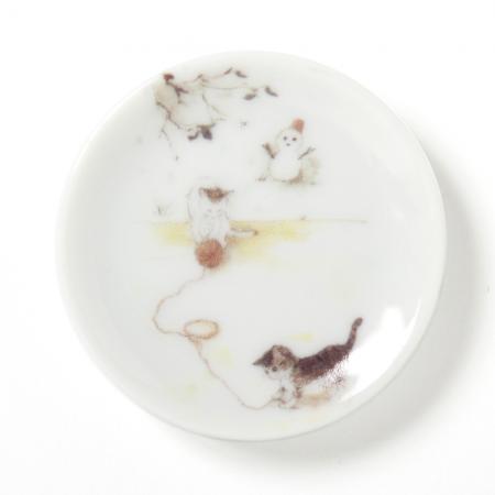 Kousaido Iyashi Neko (Gentle Cat Moments) Scent of First Snow 15 cones with Incense Plate (NEC-08)