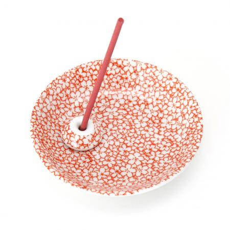 Kousaido Sakura-Inspired Incense Holder Red (SDK-03)