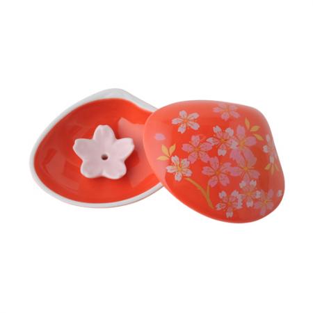Kousaido Shell-Inspired Incense Holder Cherry Blossom (Red) (KAI-01)